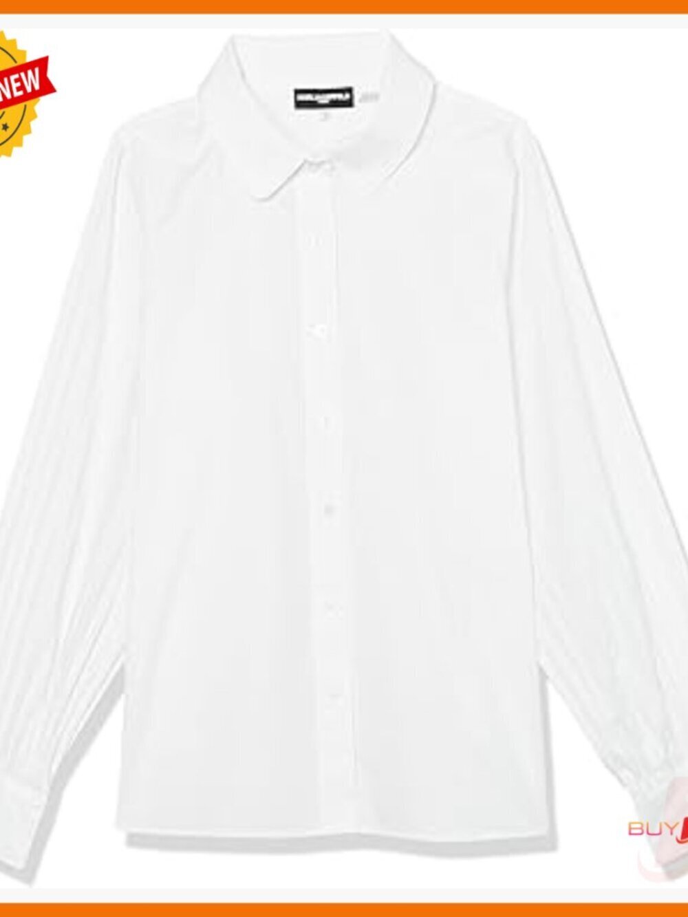 Long Sleeve Poplin Blouse Regular Fit Button Front French Cuffs